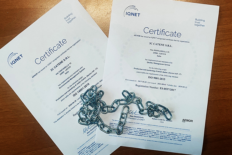 3C Catene - 3C Catene Certificazioni